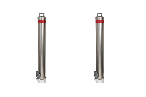 China Reflective Tape Stainless Steel Pipe Bollards , Road Safety Bollards For Vehicle Control supplier