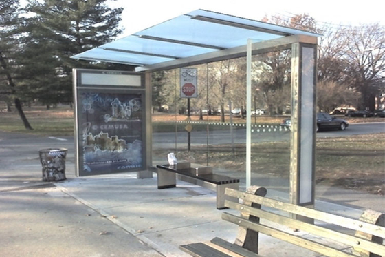 China Heat Resistant Stainless Steel Bus Stop / Passenger Waiting Shelter Aesthetic Appeal supplier